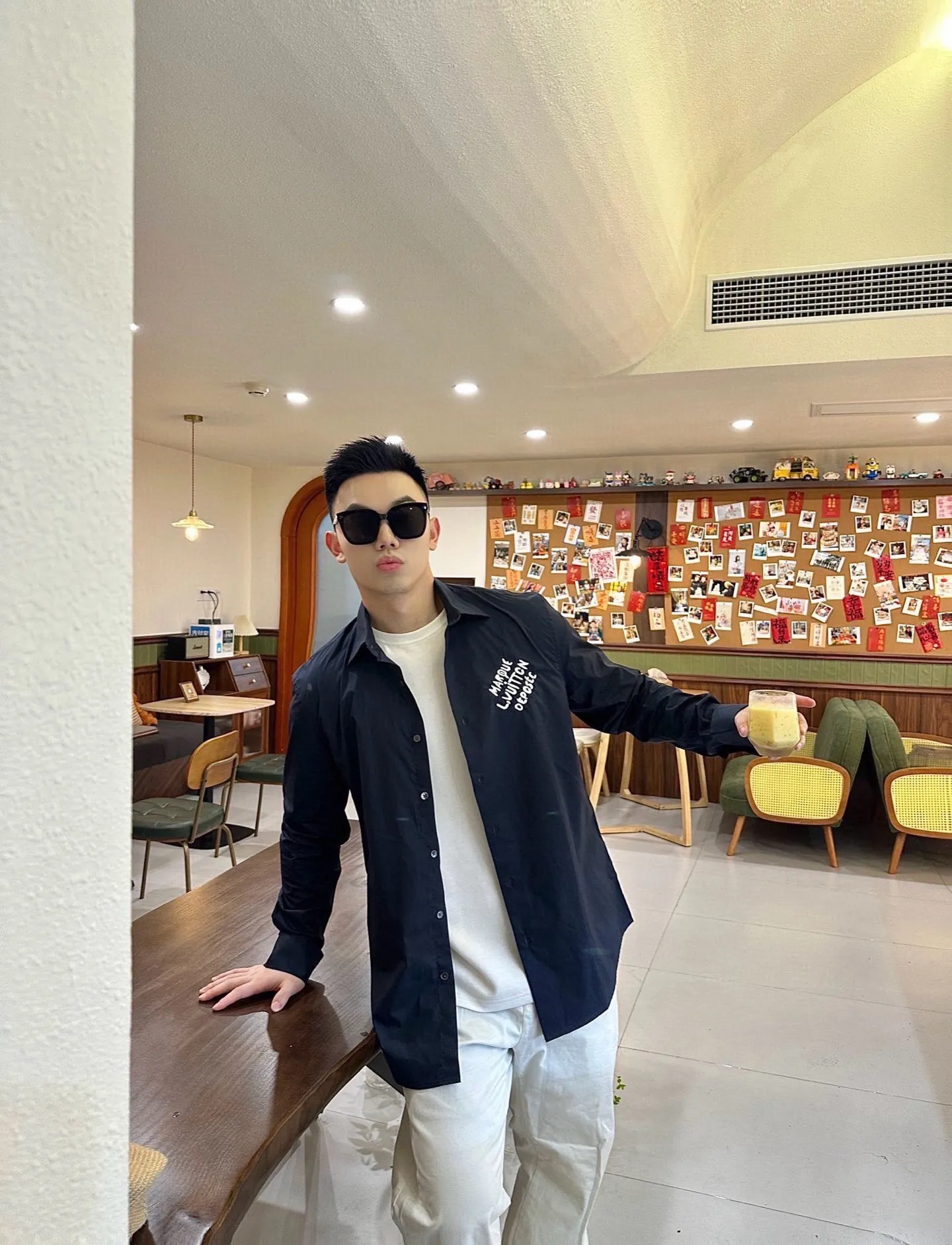Louis Vuitton 25ss Embroidered Letter Logo Shirt